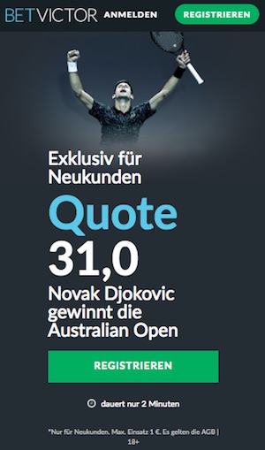 BetVictor Quotenboost AUS Open 2019