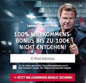 Tipico Neukundenbonus 100 Euro