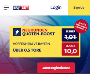 skybet boost hoffenheim - bayern, 18.01.19
