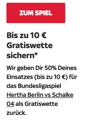 Skybet 10 Euro Freebet Hertha - Schalke, 25.01.19