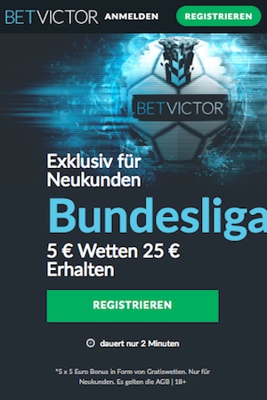 BetVictor Bundesliga Freebet 25 Euro