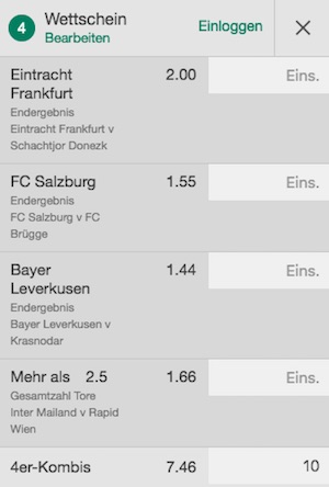 bet365 wettschein europa league kombi