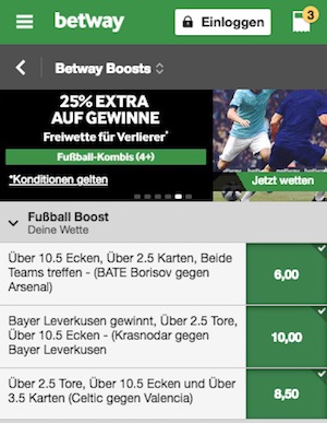 betway boost europa league, 14.02.19