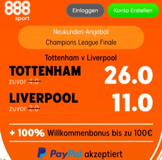 888sport CL Finale Quoten