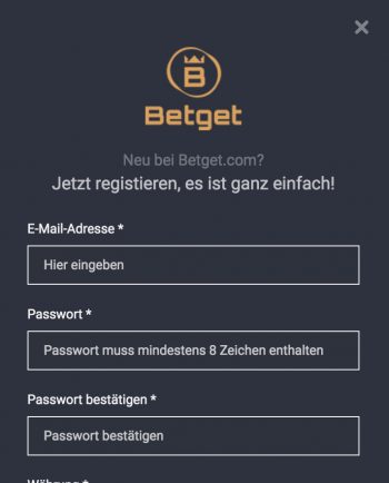 Betget Registrierung