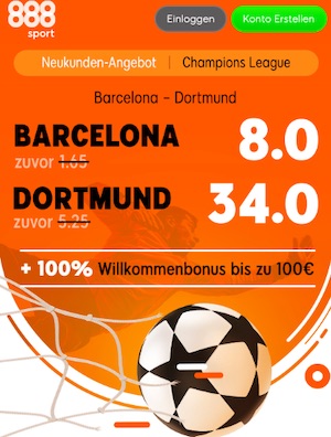 888sport Barca BVB Quotenboost