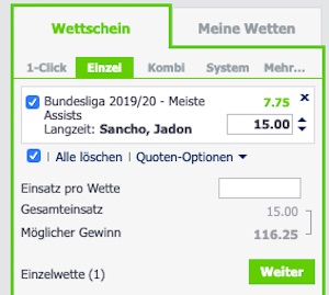 Bet at Home Bundesliga Assist Wette