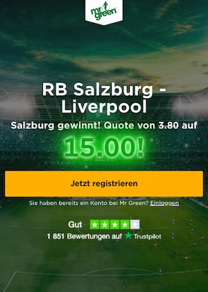 Mr. Green Salzburg Liverpool Quotenboost