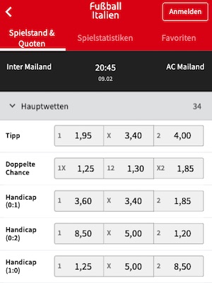 Tipico Inter Mailand vs. AC Milan